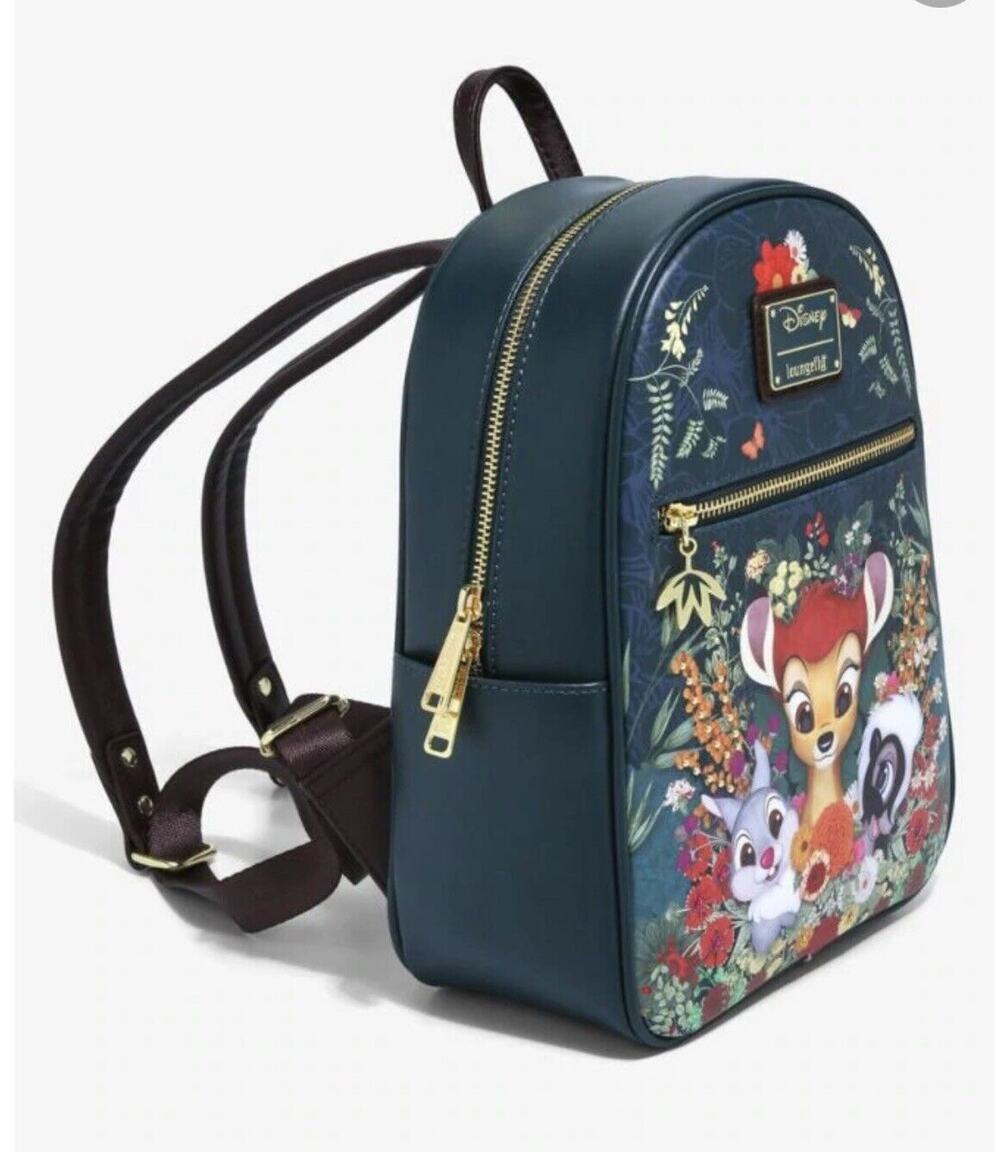 Loungefly Bambi And Friends Floral Forest Mini Backpack Green Spring